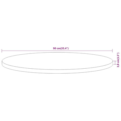Tafelblad Rond Ø 90X3,8 Cm Massief Acaciahout Acaciahout (Naturel) 38 mm 90 cm