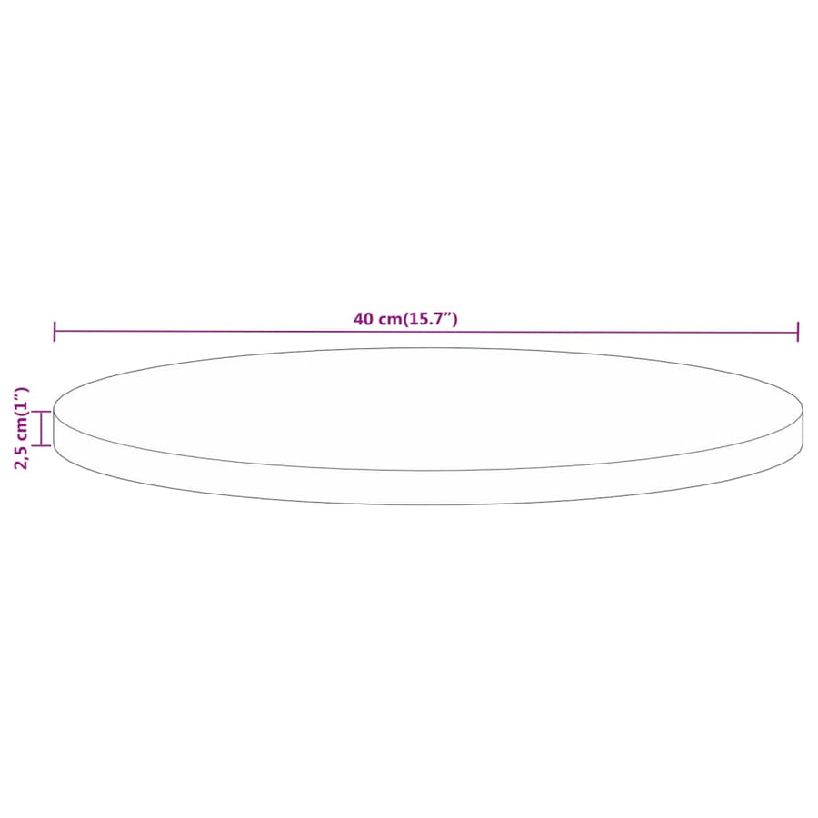 Tafelblad Rond Ø 40X2,5 Cm Massief Ruw Mangohout