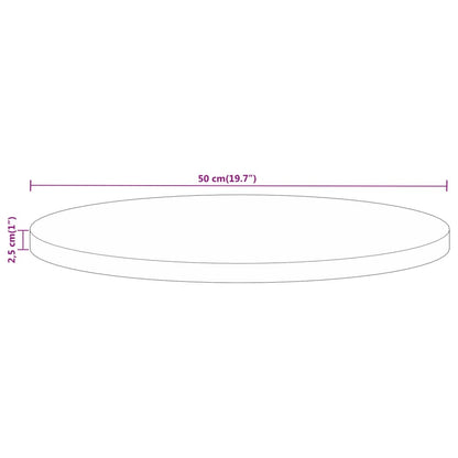 Tafelblad Rond Ø 50X2,5 Cm Massief Ruw Mangohout Mangohout (Naturel) 25 mm 50 cm