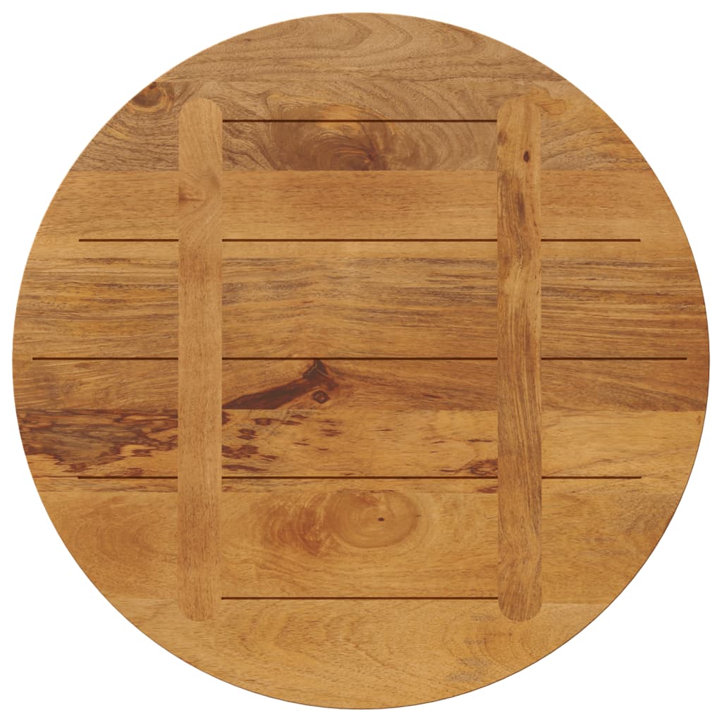 Tafelblad Rond Ø 80X2,5 Cm Massief Ruw Mangohout Mangohout (Eikenafwerking) 25 mm 80 cm