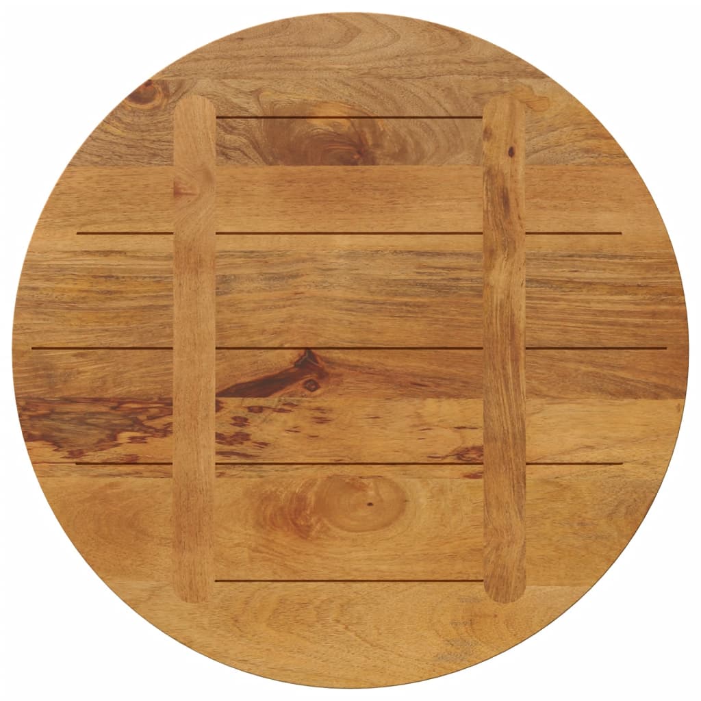 Tafelblad Rond Ø 80X3,8 Cm Massief Ruw Mangohout Mangohout (Eikenafwerking) 38 mm 80 cm