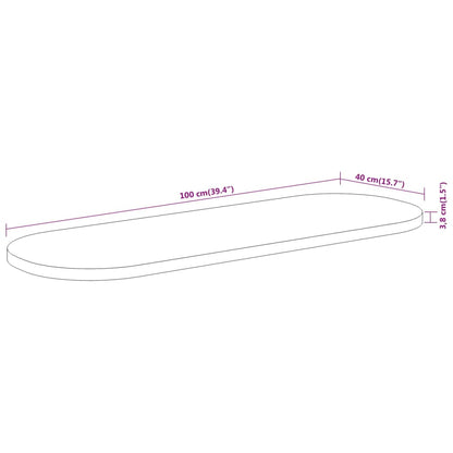 Tafelblad Ovaal 00X40X3,8 Cm Naturel 100 x 40 x 3.8 cm