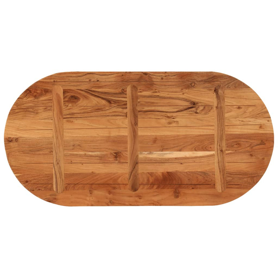 Tafelblad ovaal 100x50x3,8 cm massief acaciahout