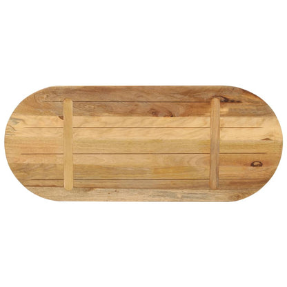 Tafelblad ovaal 80x40x2,5 cm massief ruw mangohout
