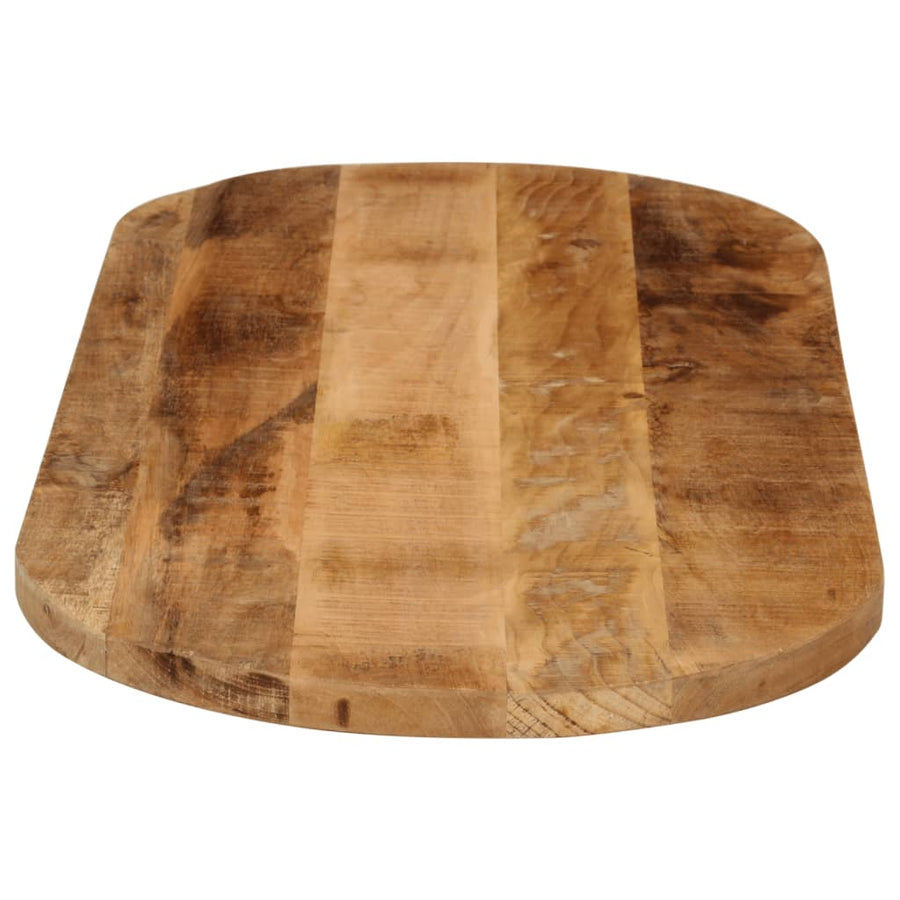 Tafelblad Ovaal 140X50X2,5 Cm Massief Ruw Mangohout Donkerbruin