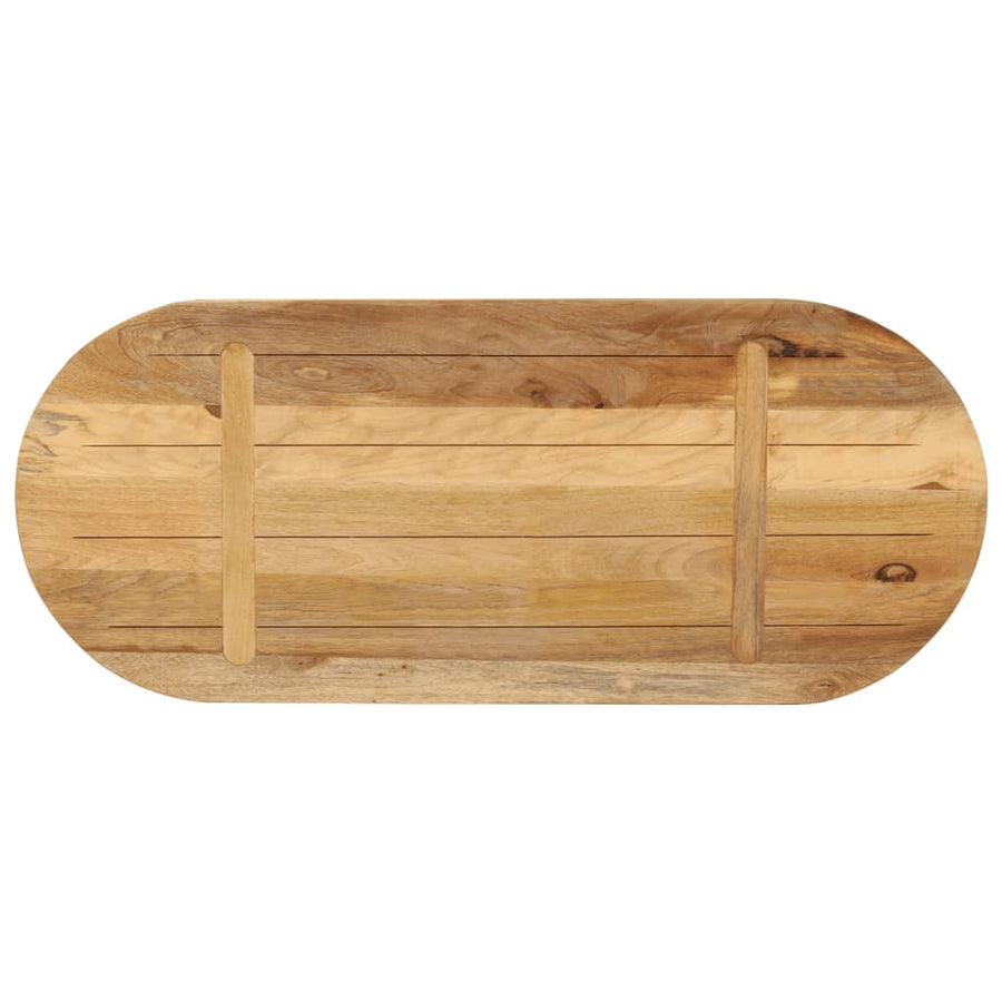 Tafelblad Ovaal 80X40X3,8 Cm Massief Ruw Mangohout