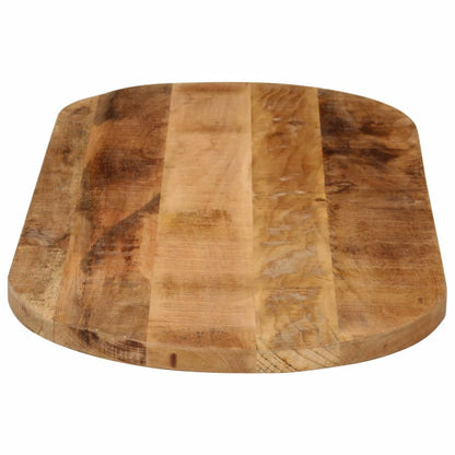 Tafelblad Ovaal 120X50X3,8 Cm Massief Ruw Mangohout Donkerbruin