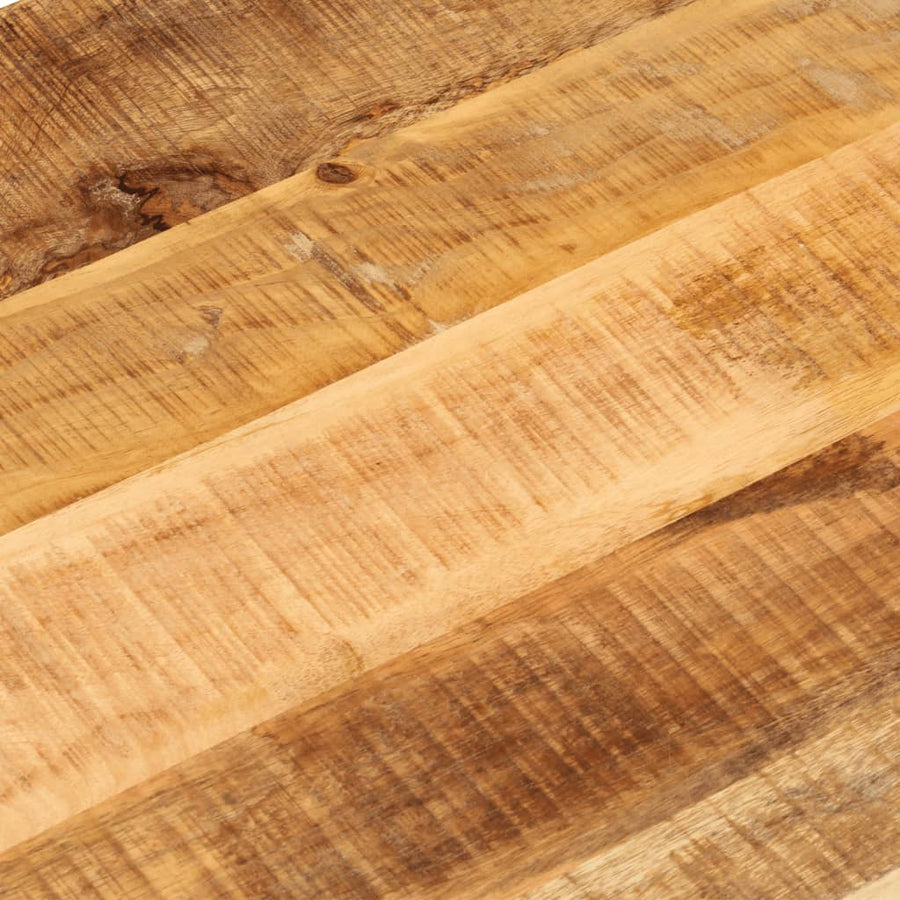 Tafelblad Ovaal 120X50X3,8 Cm Massief Ruw Mangohout Donkerbruin