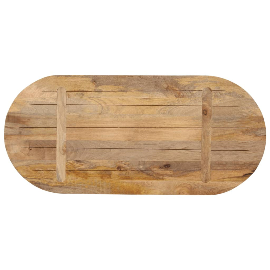Tafelblad ovaal 80x40x3,8 cm massief mangohout