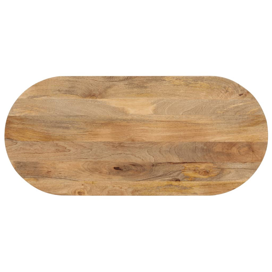 Tafelblad Ovaal 110X40X3,8 Cm Massief Mangohout Donkerbruin