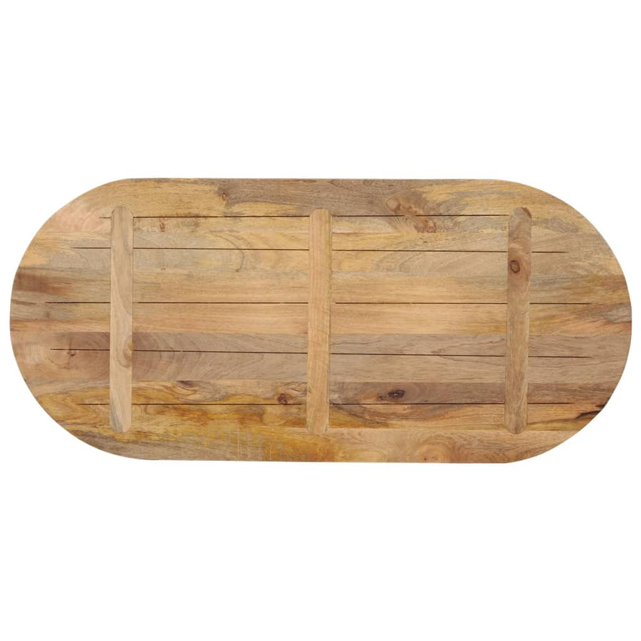 Tafelblad Ovaal 110X40X3,8 Cm Massief Mangohout Donkerbruin