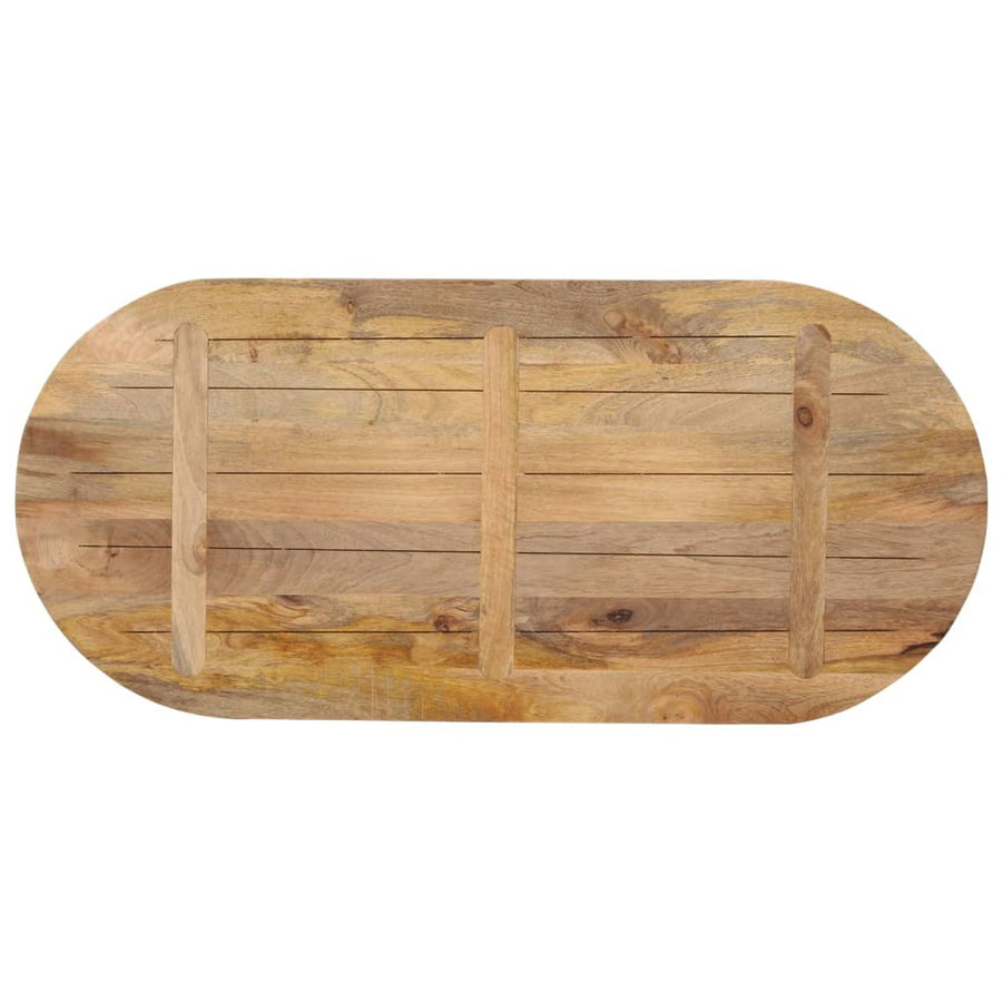 Tafelblad Ovaal 110X50X3,8 Cm Massief Mangohout Donkerbruin