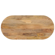 Tafelblad Ovaal 120X60X3,8 Cm Massief Mangohout Donkerbruin