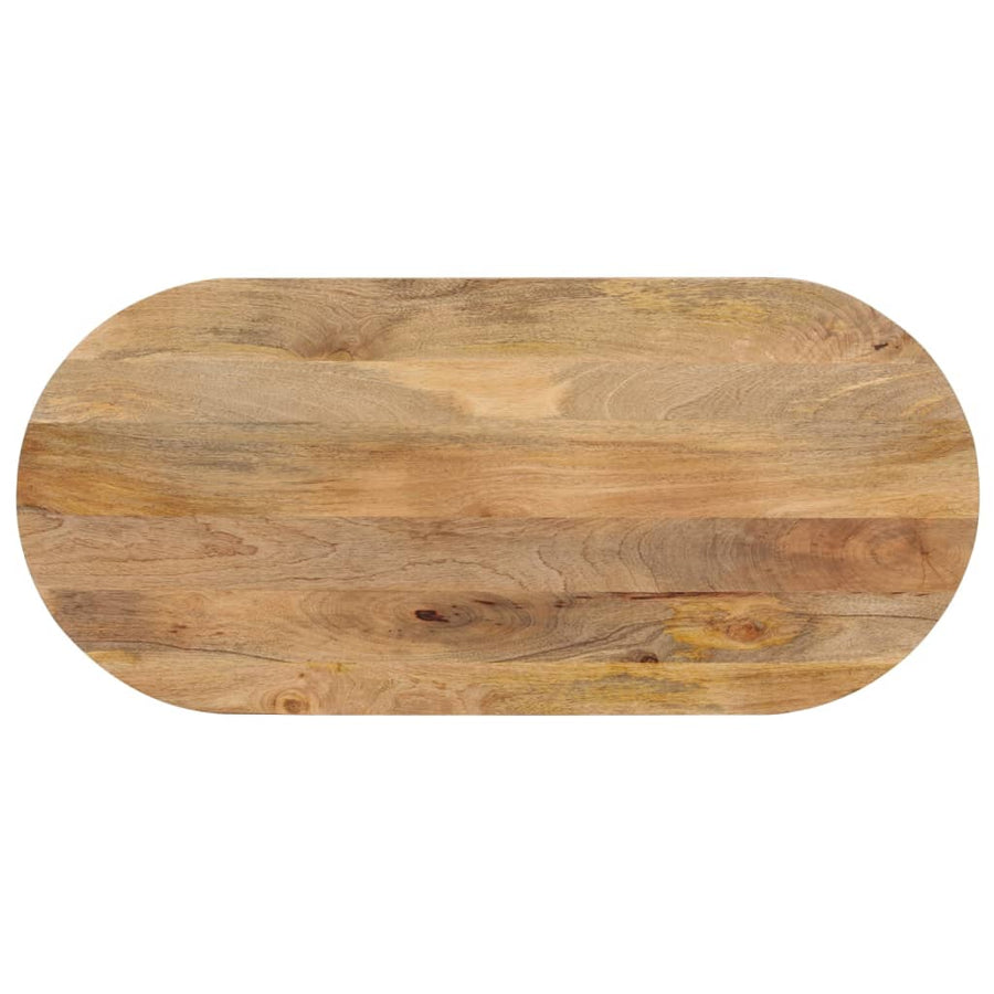 Tafelblad Ovaal 120X60X3,8 Cm Massief Mangohout Donkerbruin
