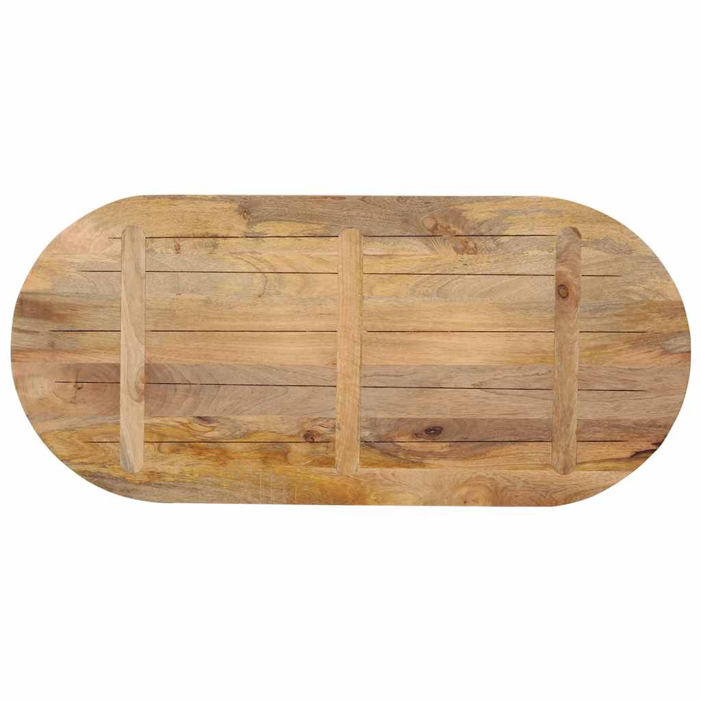 Tafelblad ovaal 140x60x3,8 cm massief mangohout