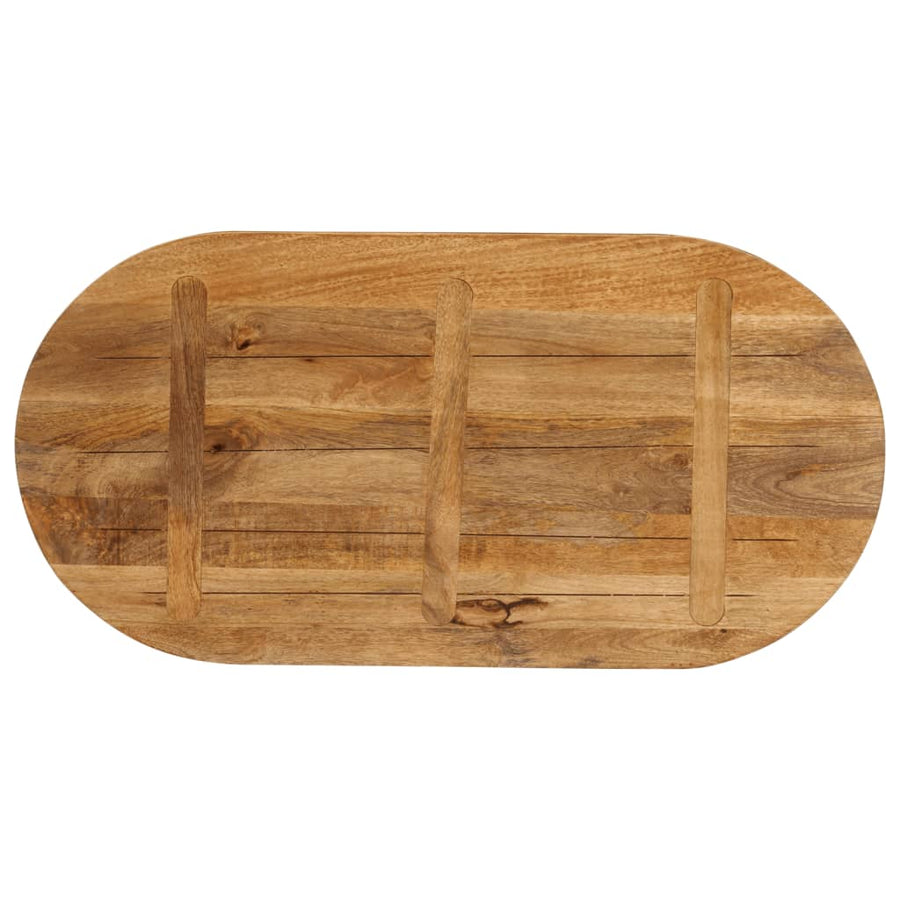 Tafelblad Ovaal 110X40X2,5 Cm Massief Mangohout Donkerbruin