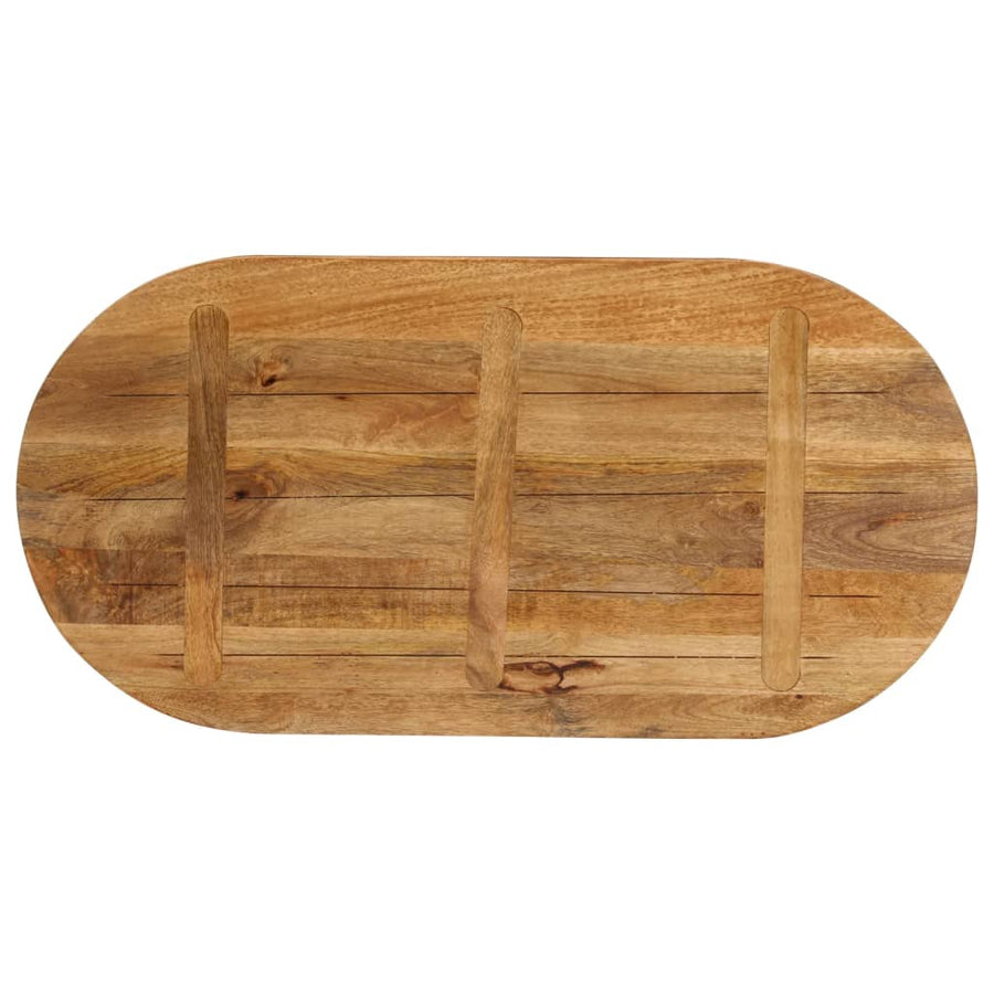 Tafelblad Ovaal 140X60X2,5 Cm Massief Mangohout Mangohout (Eikenafwerking) 25 mm
