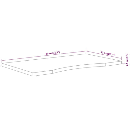 Bureaublad Rechthoekig 80X50X2,5 Cm Massief Acaciahout