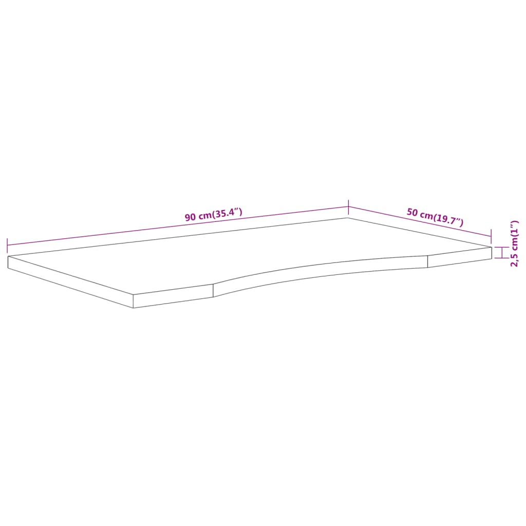 Bureaublad Rechthoekig 90X50X2,5 Cm Massief Acaciahout