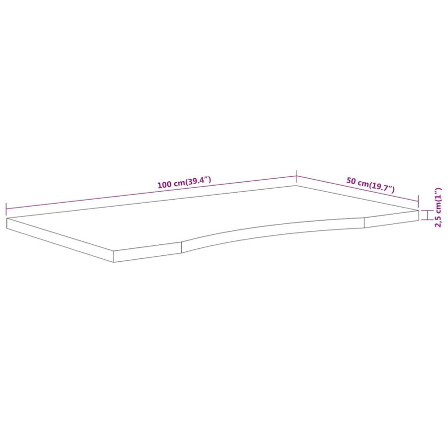 Bureaublad Rechthoekig 100X50X2,5 Cm Massief Acaciahout