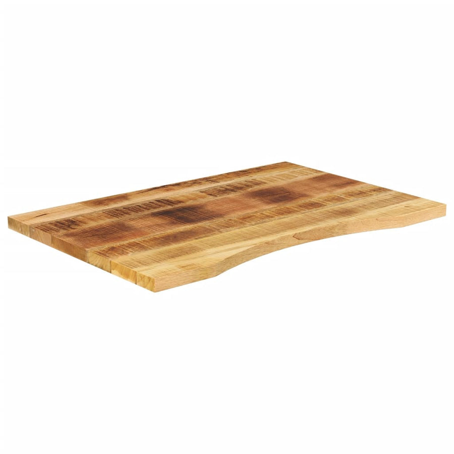 Bureaublad met ronding 80x50x2,5 cm massief ruw mangohout