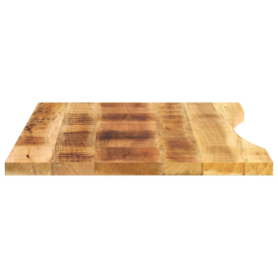 Bureaublad met ronding 80x50x2,5 cm massief ruw mangohout