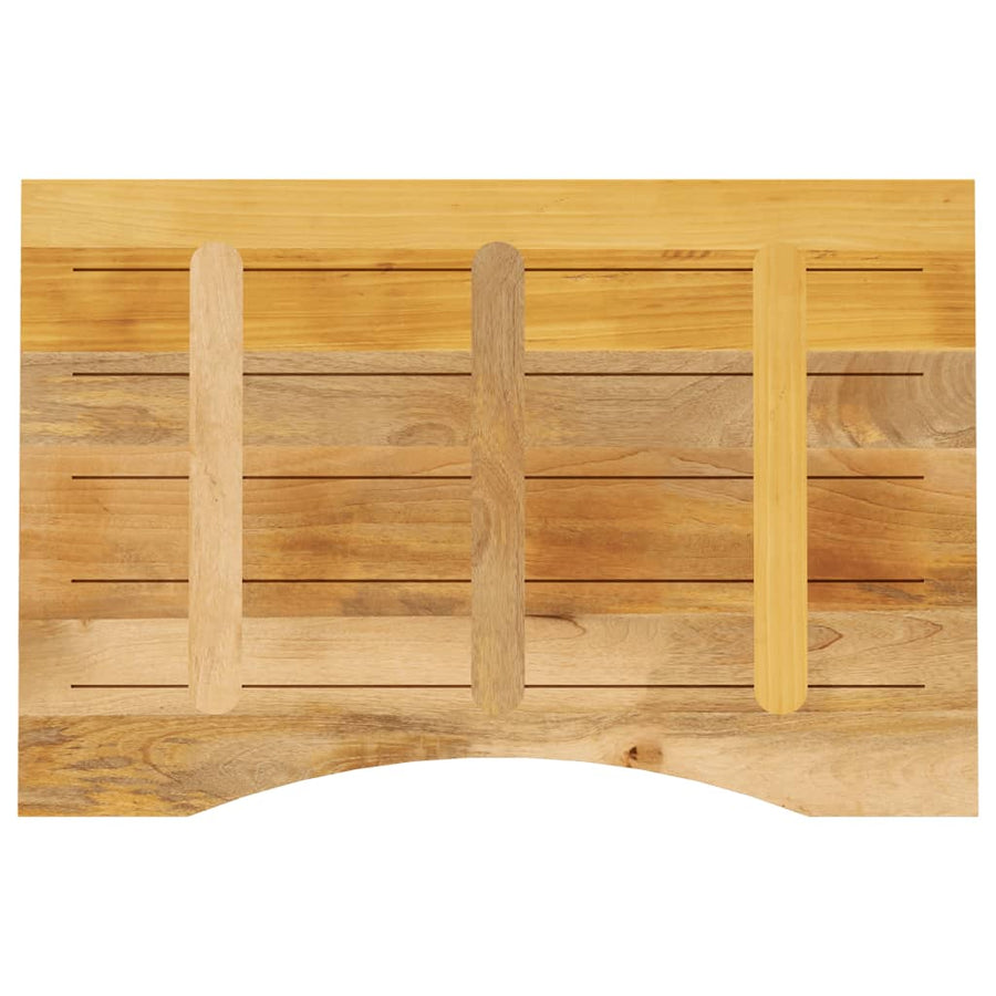 Bureaublad met ronding 80x50x2,5 cm massief ruw mangohout