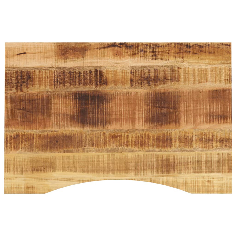 Bureaublad met ronding 90x50x2,5 cm massief ruw mangohout
