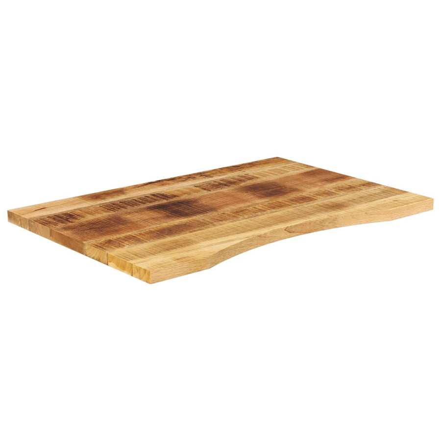 Bureaublad met ronding 100x50x2,5 cm massief ruw mangohout