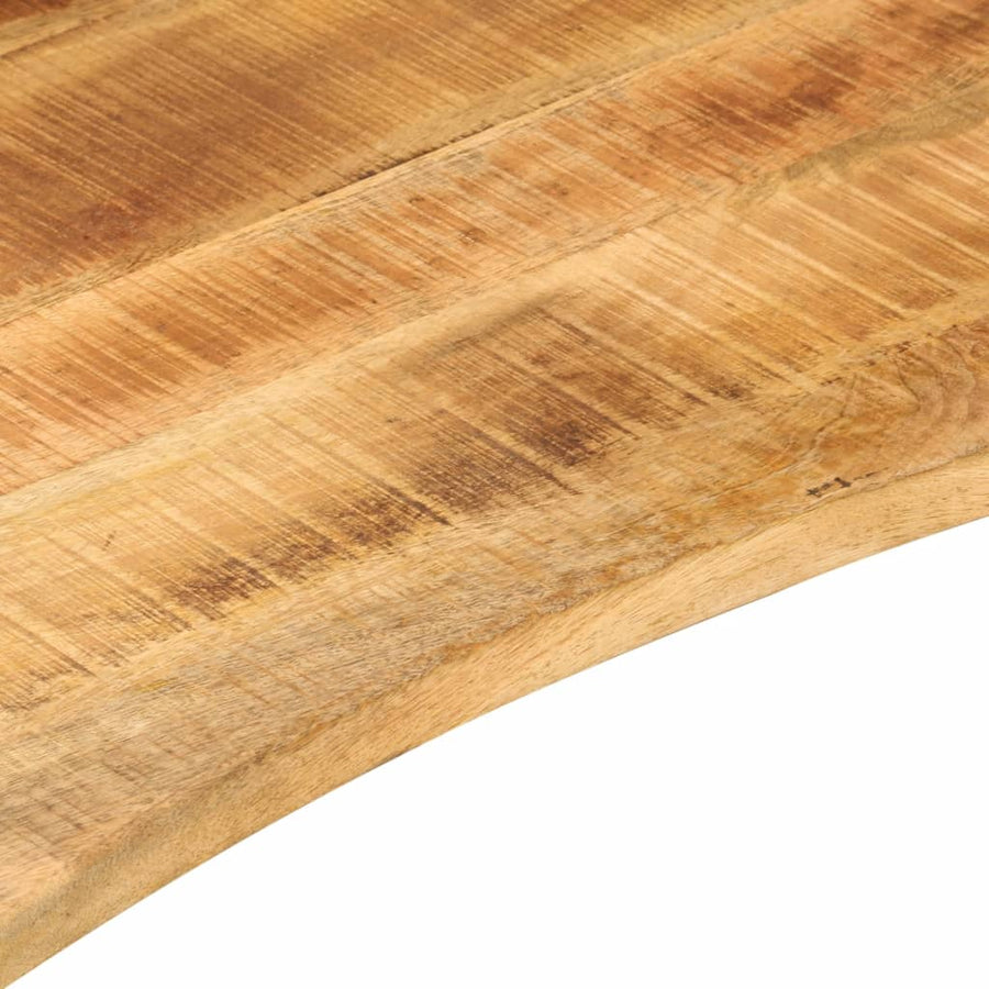 Bureaublad met ronding 100x50x2,5 cm massief ruw mangohout