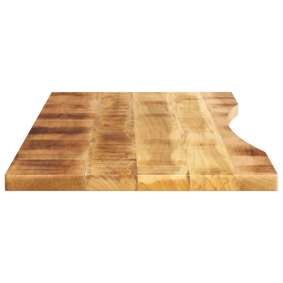 Bureaublad met ronding 160x50x2,5 cm massief ruw mangohout