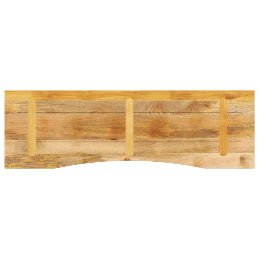 Bureaublad met ronding 160x50x2,5 cm massief ruw mangohout
