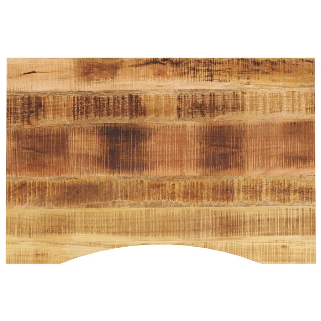 Bureaublad met ronding 80x60x2,5 cm massief ruw mangohout