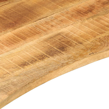 Bureaublad met ronding 80x60x2,5 cm massief ruw mangohout