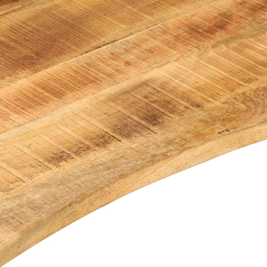 Tafelblad met ronding 120x60x2,5 cm massief ruw mangohout