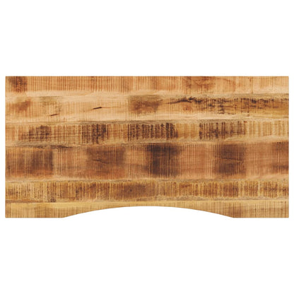 Bureaublad met ronding 140x60x2,5 cm massief ruw mangohout
