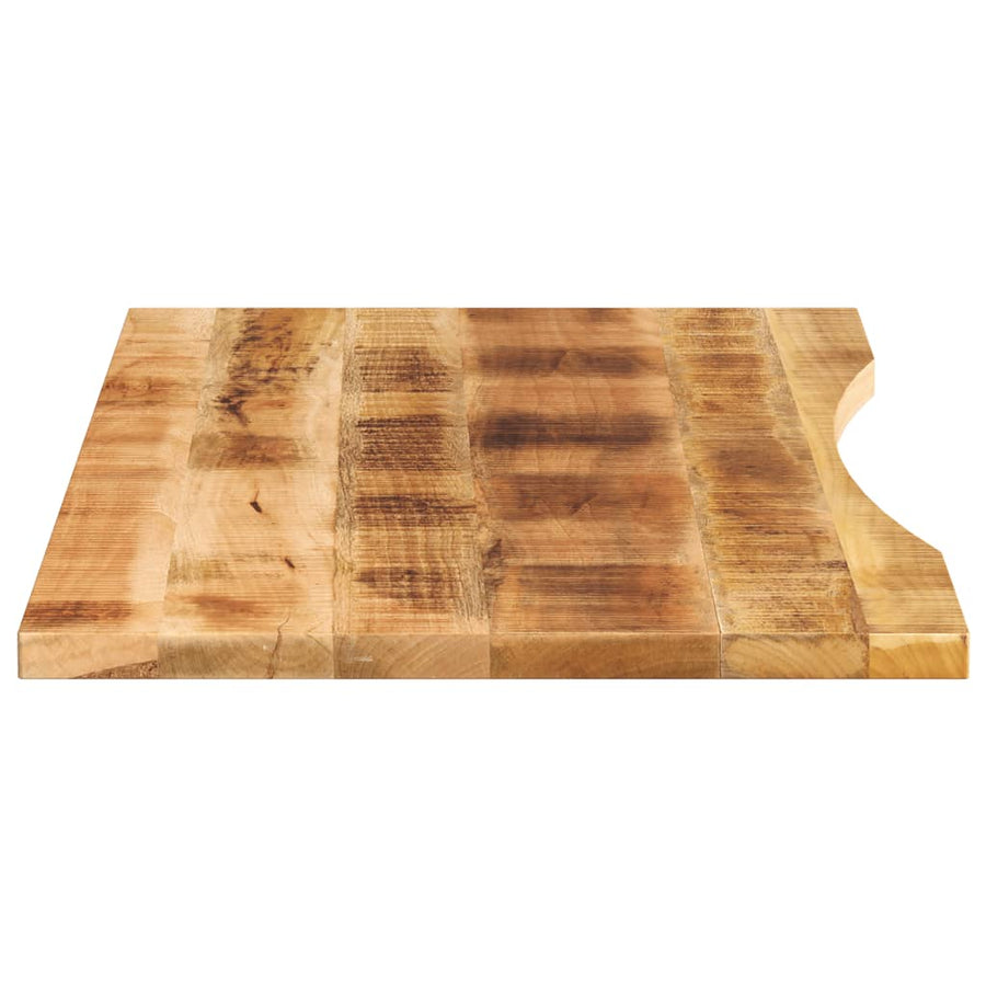 Bureaublad met ronding 140x60x2,5 cm massief ruw mangohout