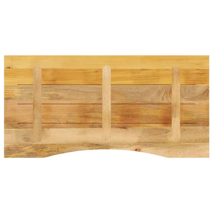 Bureaublad met ronding 140x60x2,5 cm massief ruw mangohout