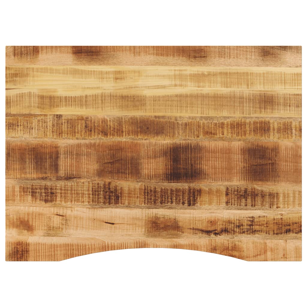 Bureaublad met ronding 100x80x2,5 cm massief ruw mangohout