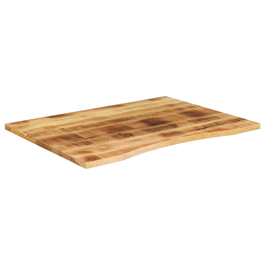 Bureaublad met ronding 100x80x2,5 cm massief ruw mangohout