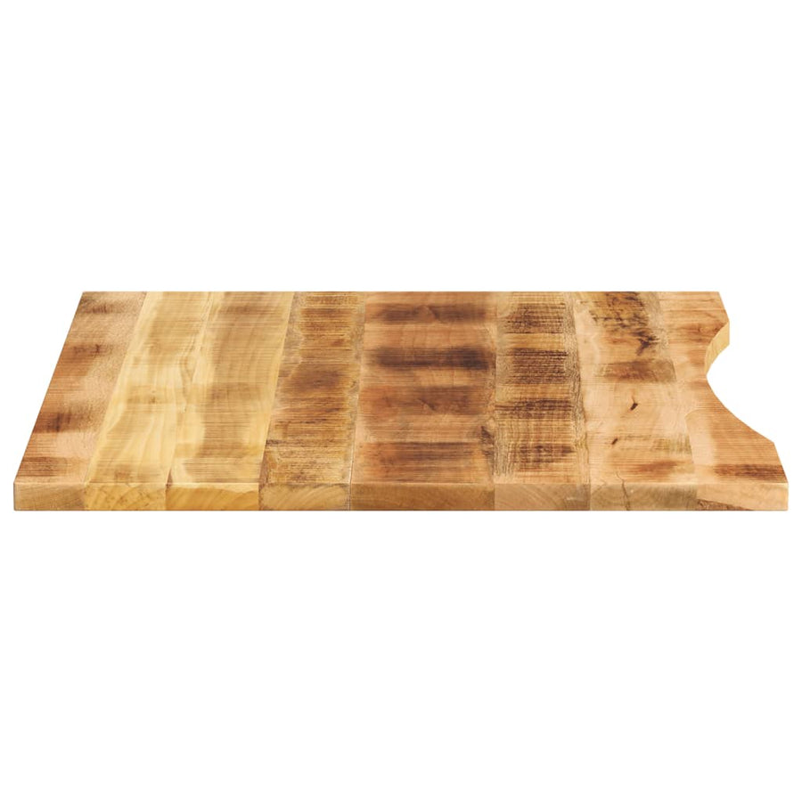 Bureaublad met ronding 100x80x2,5 cm massief ruw mangohout