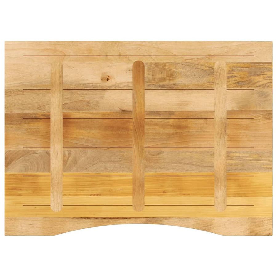 Bureaublad met ronding 100x80x2,5 cm massief ruw mangohout