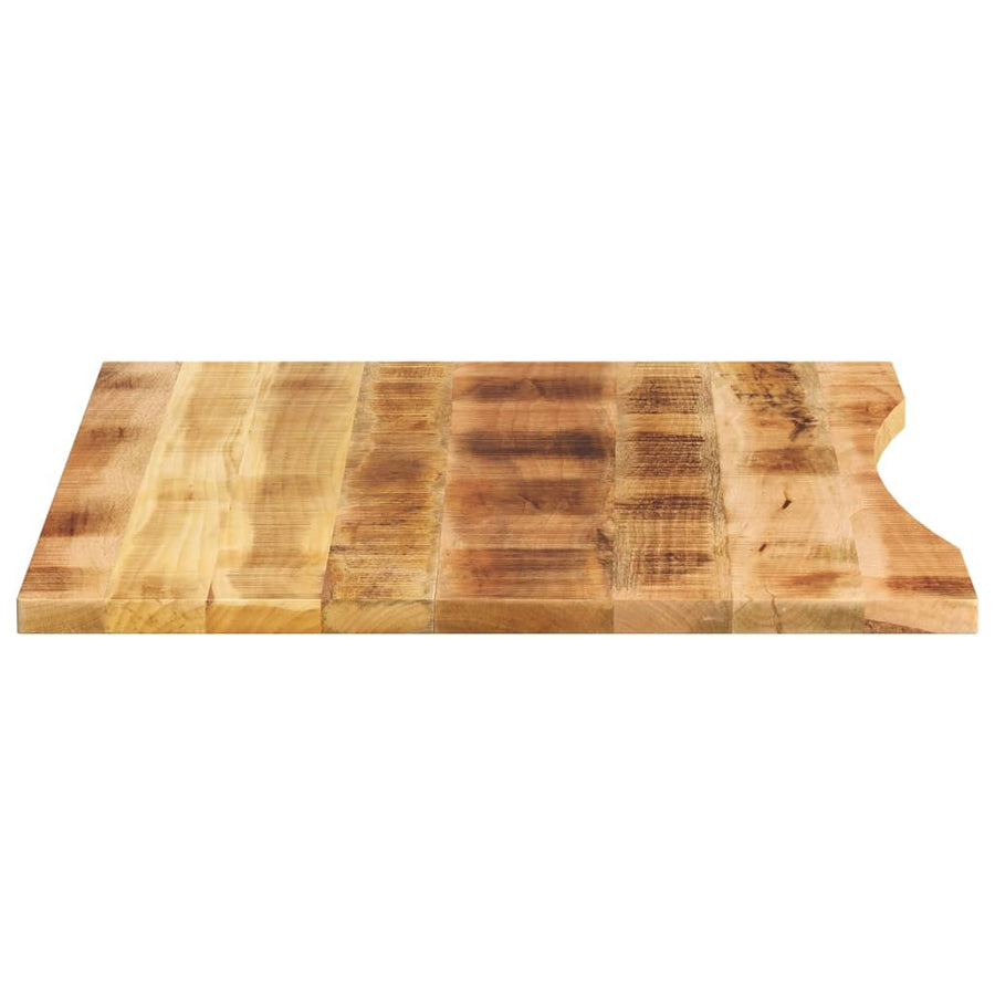 Bureaublad met ronding 110x80x2,5 cm massief ruw mangohout