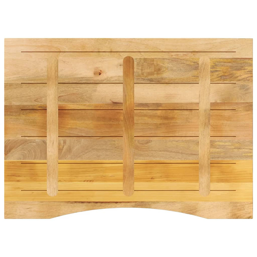 Bureaublad met ronding 110x80x2,5 cm massief ruw mangohout