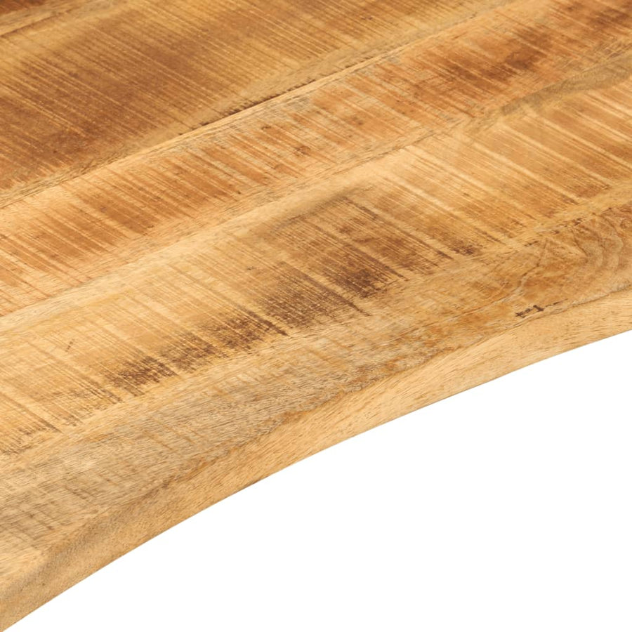 Bureaublad met ronding 110x80x2,5 cm massief ruw mangohout