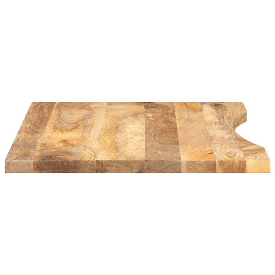 Bureaublad met ronding 90x50x2,5 cm massief ruw mangohout