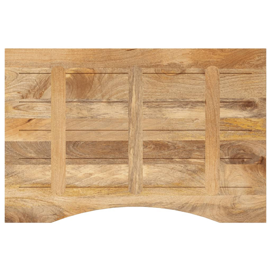 Bureaublad met ronding 100x50x2,5 cm massief ruw mangohout