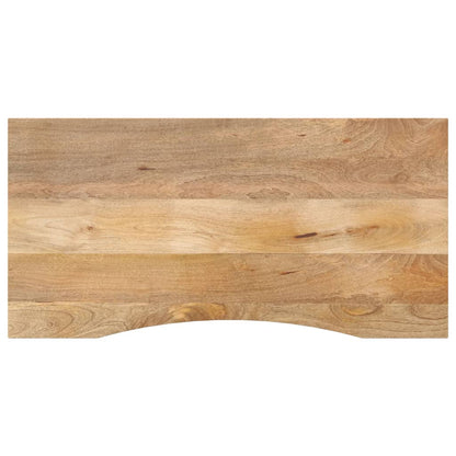 Bureaublad met ronding 120x50x2,5 cm massief ruw mangohout