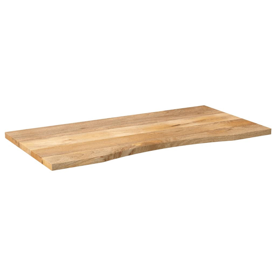 Bureaublad met ronding 120x50x2,5 cm massief ruw mangohout