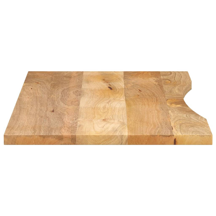 Bureaublad met ronding 120x50x2,5 cm massief ruw mangohout